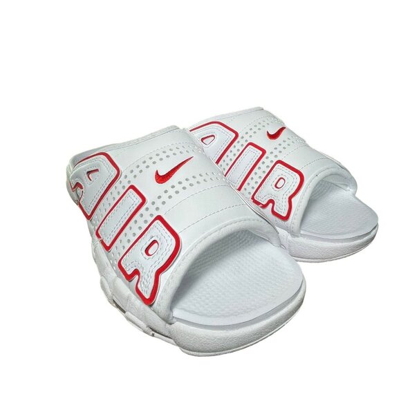 Nike Air More Uptempo Slide Sandals White Red FD9884-100 Men's Size 13 - Picture 3 of 8